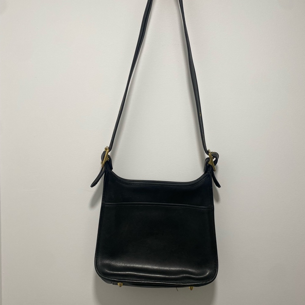 Coach 9966 Vintage Rare Black Leather Legacy Zip Bag #D8G-9966 made in USA 1998